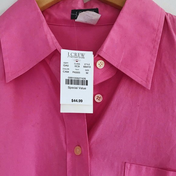 J. Crew Factory Pink Long Sleeved Button Down Shirt | Size M | NWT - Picture 3 of 4